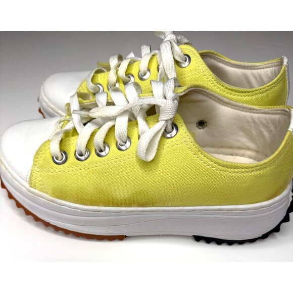 Stylus Womens Yellow & White Canvas Sneakers Size 36 - Picture 4 of 8